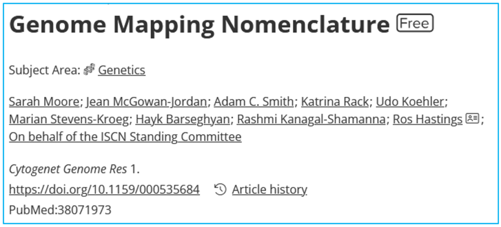 Genome Mapping Nomenclature